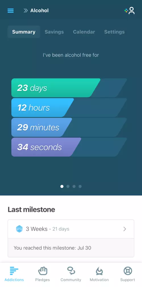 Sobriety Tracker Sobriety tracker showing how long you've been sober from your addiction